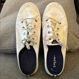 Sperry White Boat Shoes Canvas Casual